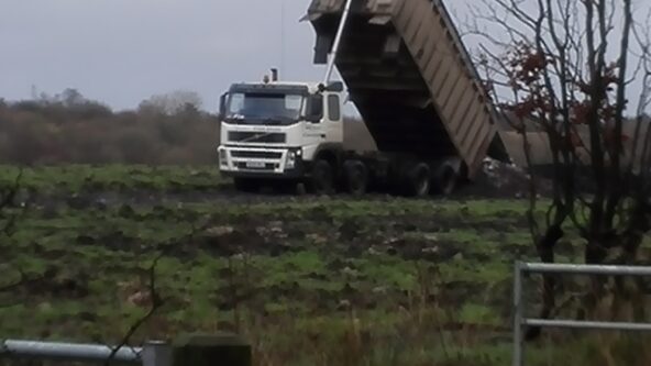 Sewage sludge spreading on agricultural land Sewage sludge spreading on agricultural land