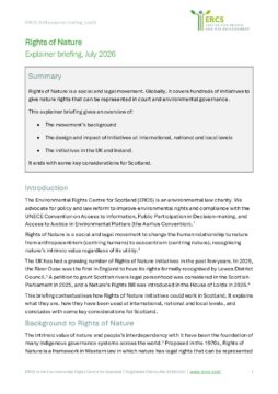 ERCS Explainer Briefing: Rights of Nature